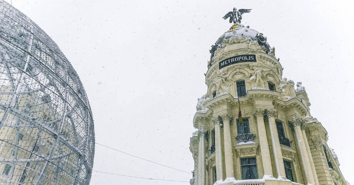 Sneeuw in Madrid